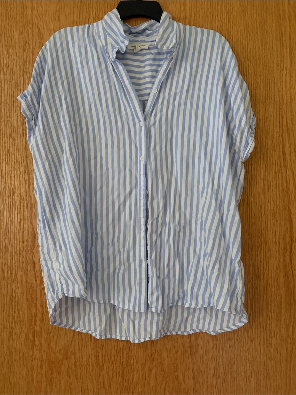 beachlunchlounge Light Blue & White Striped Shirt